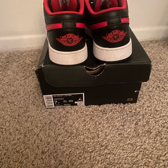 Nike Other - Nike Air Jordan 1 Low Black and Red Shoes